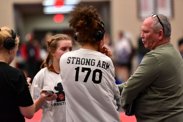 Del City sophomore wrestler Chloe Daniels is nicknamed "Strong Arm." She was born with a congenital limb difference in which her right arm is not fully formed.